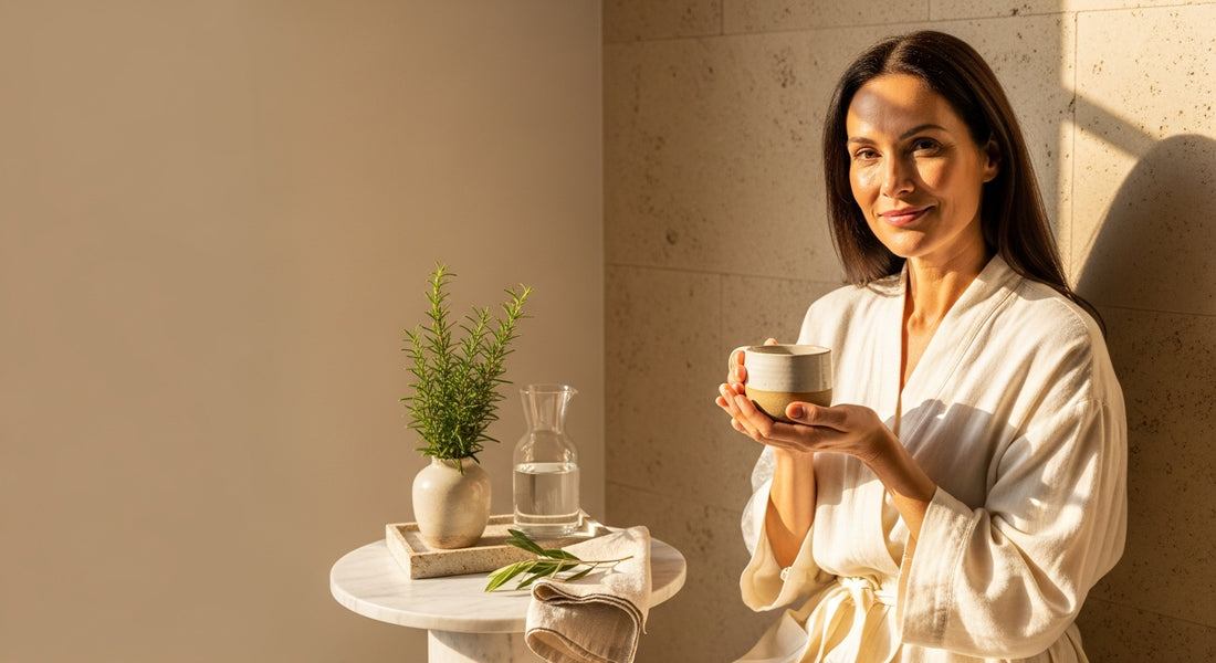 AEVORA supplements for brain fog after 40 arranged as an AM and PM cognitive clarity ritual