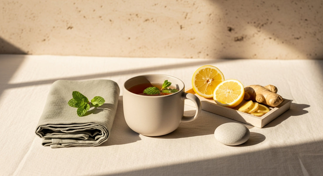 AEVORA supplements for July 4th recovery protocol on a linen-draped summer table