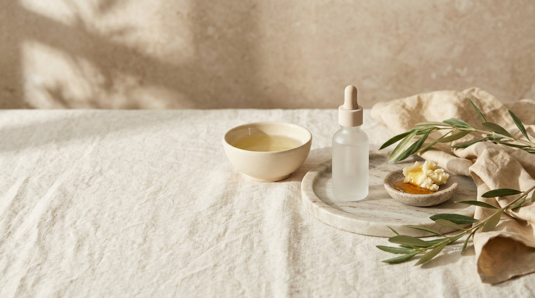 Woman applying moisturizer with collagen supplements for dry skin in winter