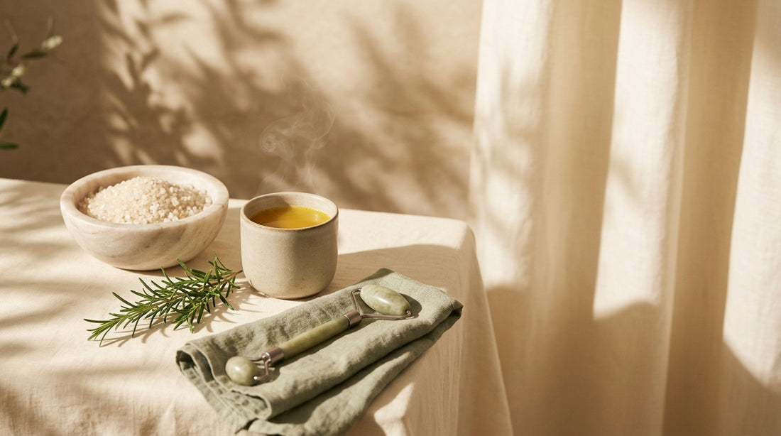 Weekend warrior soreness supplements and DOMS recovery ritual on nightstand